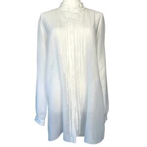 Elie Tahari Womens Tunic Lightweight Top Lagenlook Artsy Cottage Size Small